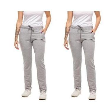 Imagem de Kit com 02 Calças de Moletom Feminino Slim Skinny Sport Casual F1-Feminino