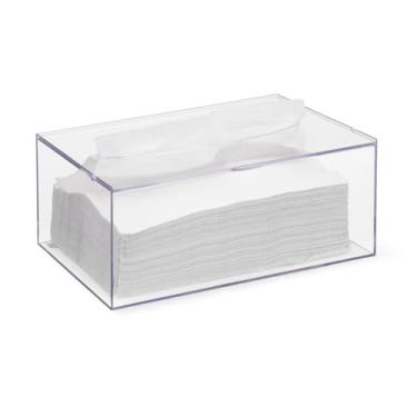 Imagem de Caixa com Tampa Articulável para Papel Toalha 2,65L | Organização e Praticidade | Fácil Acesso | Design Compacto e Moderno | Durabilidade | Material em Ps Cristal | Acabamento Sustentável