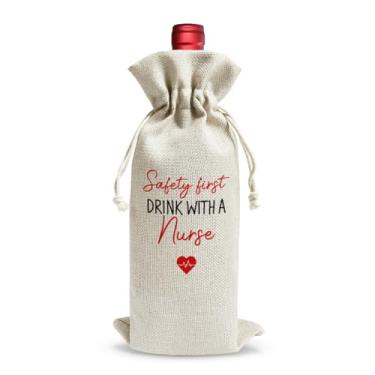 Imagem de Bolsa de vinho para presente de formatura de escola de enfermagem, decoração de festa de formatura, presente de semana de enfermeira, bolsa de vinho, ideia de aniversário de enfermeira para