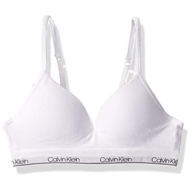 Imagem de Calvin Klein Sutiã híbrido grande sem costura para meninas, Branco, (32) 32A