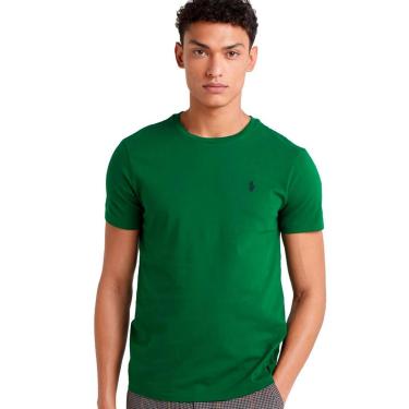 Imagem de Camiseta Ralph Lauren Masculina Custom Fit Navy Icon Verde-Masculino