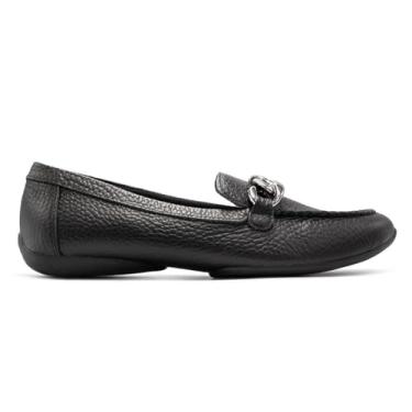 Imagem de Mocassim Usaflex Feminino Couro Enfeite Corrente Casual Preto Al3303001 39