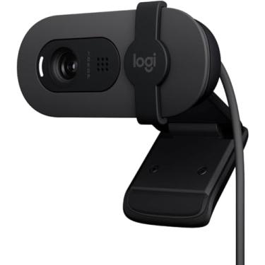 Imagem de Webcam Full HD Logitech Brio 90 com Microfone Integrado, Proteção de Privacidade, Correção Automática de Luz e Conexão USB-C - Grafite