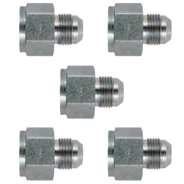 Imagem de 1/5.1 cm JIC fêmea x 3/20.3 cm JIC macho reta união/encaixe adaptador hidráulico marceneiro (pacote com 5) | 2406-08-06