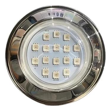 Imagem de Hiper Led Para Piscina 9w Inox Rgb Frente Baixa Brustec