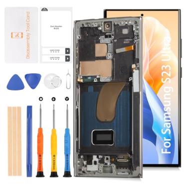 Imagem de Olivechard Para Samsung Galaxy S23 Ultra 5G S918 17.2 cm OLED LCD + Phantom Black Frame (não OEM 17.3 cm) Tela LCD Substituição Touch Digitalizador Assembléia Kit S918B S918U S918W S918U1