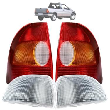 Imagem de Par Lanterna Traseira Strada 1996 1997 1998 1999 2000 + Pisca Cristal