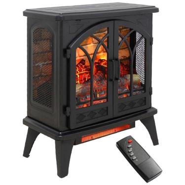 Imagem de Lareira Elétrica Portátil com Controle Remoto, Brilho e Temperatura Ajustável, 110V 1500W, Innoflame, Preta