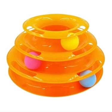 Imagem de ‎Brinquedo Interativo para Gatos, Torre de Bolinhas Gatinho - Estimula Caça e Exercício, Plástico Durável e Fácil de Limpar- Um item indispensável para quem deseja ver seu gatinho feliz e saudável.