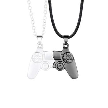 Imagem de SCRDPRAD Colar magnético de controle de jogo para casal, pingente de alça de console combinando para melhores amigos, amizade, presentes de Dia dos Namorados, ele e seus amantes, melhor amiga, joia