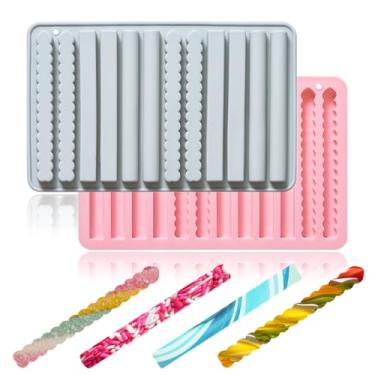 Imagem de OURASHERO Pacote com 2 moldes de chocolate, 12 tiras de cavidade, molde antiaderente para pretzel para queijo, barras de goma, giz de cera, decoração de cupcake, comida de dedo para bebês - adorável e