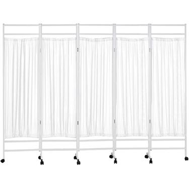 Imagem de Tela de privacidade médica rolante sobre rodas, tela de privacidade médica portátil, painel de 3/4/5/6, cerca de parede divisória de sala temporária interna com rodas, para hospital/clínica/