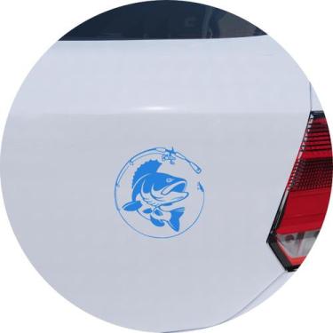 Imagem de Adesivo de Carro Pesca Peixe Vara para Pescaria - Melhor Adesivo, Azul