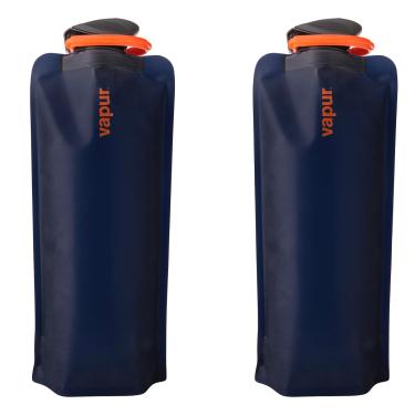 Imagem de Vapur Garrafa de água flexível Eclipse – com mosquetão, 0,70 litros (652 g) – Pacote com 2 – Azul noturno
