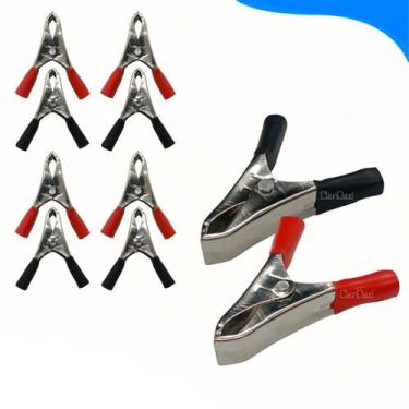 Imagem de 10un Garra Jacaré Pequena Clip Para Bateria 10a 5cm Vermelho - CARDAD