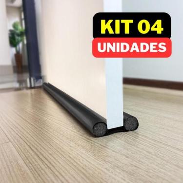 Imagem de Kit 04 Veda Porta Pó Rolinho 90cm Protetor Impermeável Ajustável Vedaç