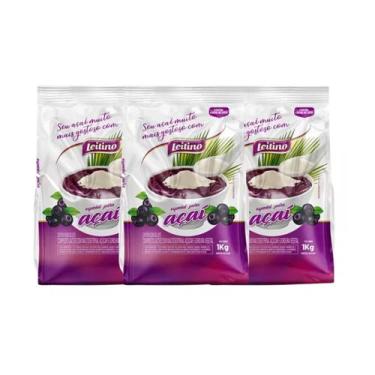 Imagem de Leite Em Pó Composto Para Açaí Leitino 1kg - Kit Com 3 Unid.