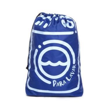 Imagem de Saco Cesto Organizador Roupa Suja Dobrável Multiuso - Momis Petit, azu