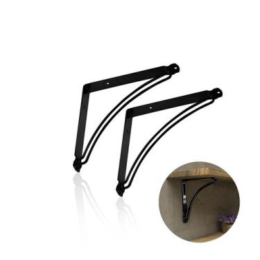 Imagem de Suporte Mão Francesa Inversa 20 X 20 Cm Preta O Par - Quadritech