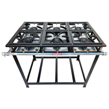 Imagem de Fogão Industrial de Piso 6 Bocas Alta Pressão 30x30cm Itafaz - Itabrás