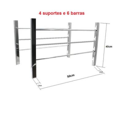 Imagem de Suporte De Espetos E Grelhas Em Inox Para Churrasqueira 970-50CM - Pan