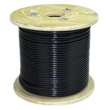 Imagem de Cabo de Aço Galvanizado Encapado Preto 6x19 3/16 100 metros - Starfer