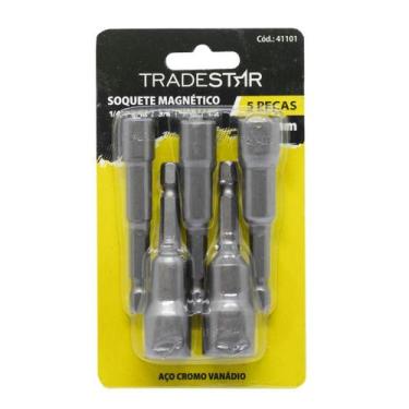 Imagem de Jogo Soquete Magnetico - 1/4, 5/16, 3/8, 7/16, 1/2 Com 5 Pç - Tradesta