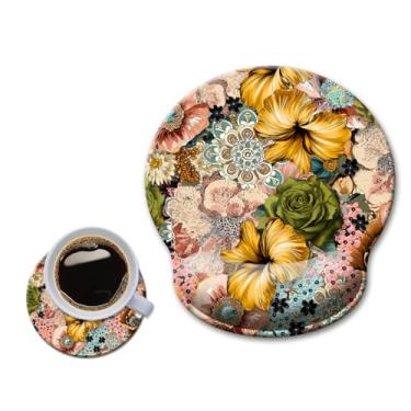 Imagem de HOPONY Mouse pad com descanso de pulso, mouse pads ergonômicos, suporte de pulso para mesa, mouse grande sem fio, jogos, laptop, trabalho, casa, acessórios de mesa, material de escritório, decoração,