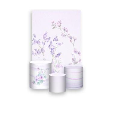 Imagem de Painel De Festa Vertical 1,50 x 2,20 + Trio De Capas Cilindro - Jardim