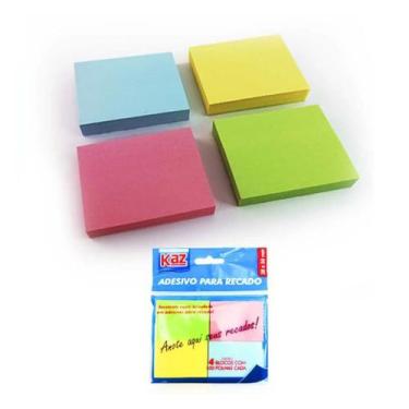Imagem de Adesivo para Recado 38x50 Cores com 400 Folhas KAZ Post It Reposicioná