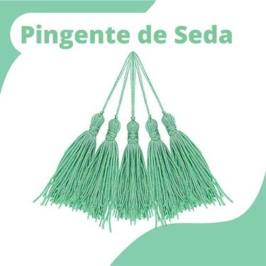 Imagem de Pingente De Seda Tassel - Franja - Verde Mar - Com 20 Unidades - Nybc