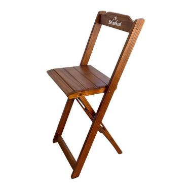 Imagem de Cadeira Bistrô Dobrável Madeira Personalizada Hei Imbuia - Cor: Marrom