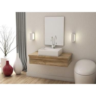 Imagem de Bancada Metrópole 801w 80cm C/cuba RT41 e Espelheira - Compace, Carval