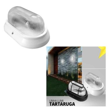 Imagem de Tartaruga Luminária Lumi Parede Muro Sem Grade Branca - Plaslumi