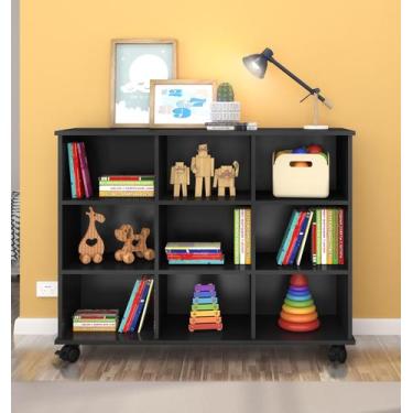 Imagem de Nicho Organizador C/ Rodizio Preto Fosco 1478 - Qmovi - LM DECOR