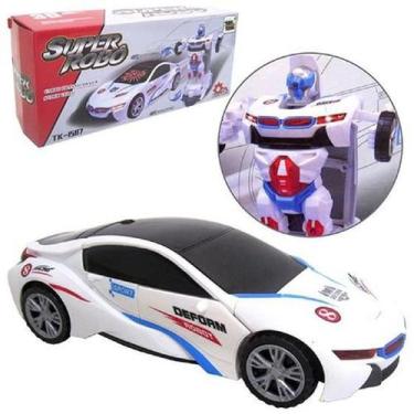 Imagem de Brinquedo Carrinho BMW Vira Robô Robot Transformes Branco. - DM TOYS