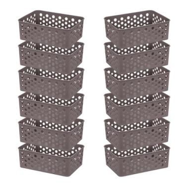 Imagem de Kit 12 Cestos Moderno Organizador Decorativo Gaveta Closet Otimização 