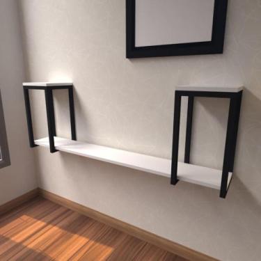 Imagem de Aparador industrial branco off white moderno cantinho café escritorio 