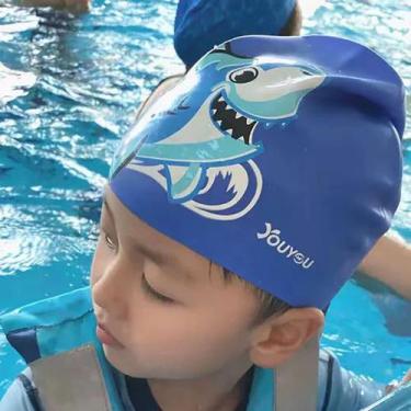 Imagem de Touca de Natação Hidroginástica Infantil Juvenil Silicone Impermeável 