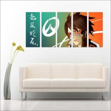 Imagem de Quadro Decorativo Games Overwatch Jogos Mosaico Com 5 Peças GG12 - Vit