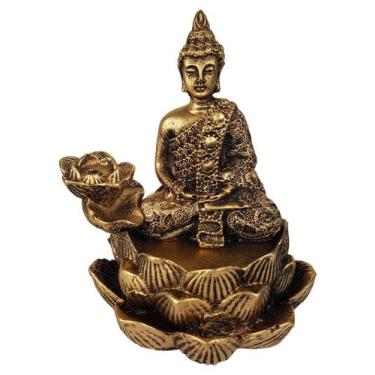 Imagem de Incensario Cascata Flor De Lotus Buda Hindu Meditando Chakra - Decore