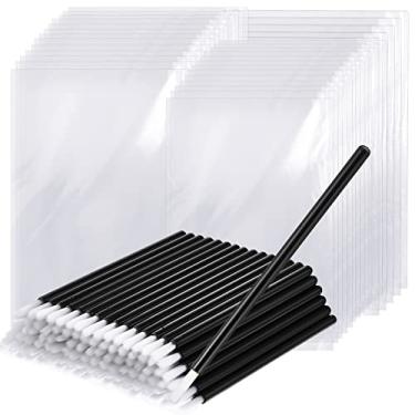 Imagem de 150 pincéis PYO para pintar seus próprios pincéis descartáveis com varinhas macias de cabeça de escova com 150 sacos de embalagem de biscoitos, cupcakes comestíveis
