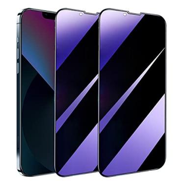 Imagem de SOOPUR [Pacote com 2] Compatível com iPhone 13 e 13 Pro 15,1 cm Anti Blue Light Privacy Screen Protector, 9H Super Dureza Resistente a Arranhões, Filme de Vidro Temperado Antiquebra, Cobertura Completa de Borda Redonda