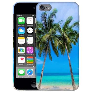 Imagem de Generic Capas SM Capa para iPod Touch 7, Capa para iPod Touch 6, Capa para iPod Touch 5 - Capa de plástico rígido com design de praia tropical impressa em 3D para iPod Touch 7/6/5.