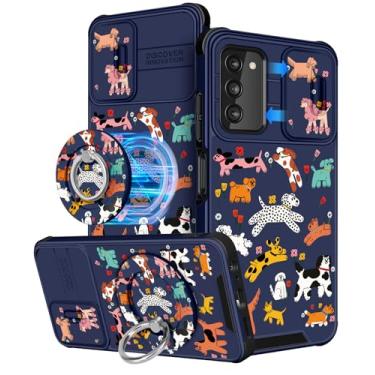 Imagem de Buleens Capa para celular Samsung Galaxy A03S de 6,5 polegadas - com suporte de anel e capa de câmera com desenho fofo feminino desenho kawaii cachorros para Samsung A03S capa de telefone compatível