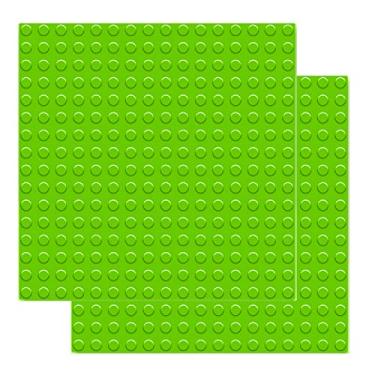 Imagem de BOROLA Classic Large-Sized Bricks Baseplates 10" x 10", Multi-Color Building Brick Base Plate Compatible with Most Major Brands Perfect for Creative Play(2PCS,Light Green)