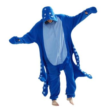 Imagem de Unpifolov Pijama de polvo macacão unissex animal fantasia cosplay adulto (azul, pequeno)