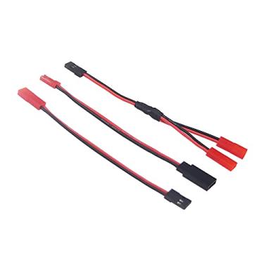 Imagem de BDHI 3 peças JR macho para JST 2 fêmeas Y-Harness Splitter e JR Futaba para JST 10 cm/4 pol. cabo de extensão servo para drone de avião de carro RC (B191-3)