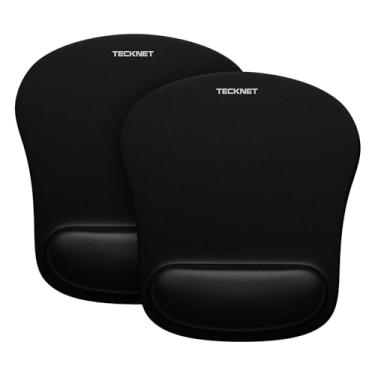 Imagem de TECKNET Pacote com 2 mouse pad com suporte de pulso, mouse pad ergonômico para jogos, alívio da dor, mouse portátil confortável para computador, laptop, escritório, base antiderrapante para casa,
