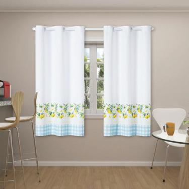 Imagem de Cortina para cozinha 2,20 x 1,45 decorativa estampada janela - Safira 